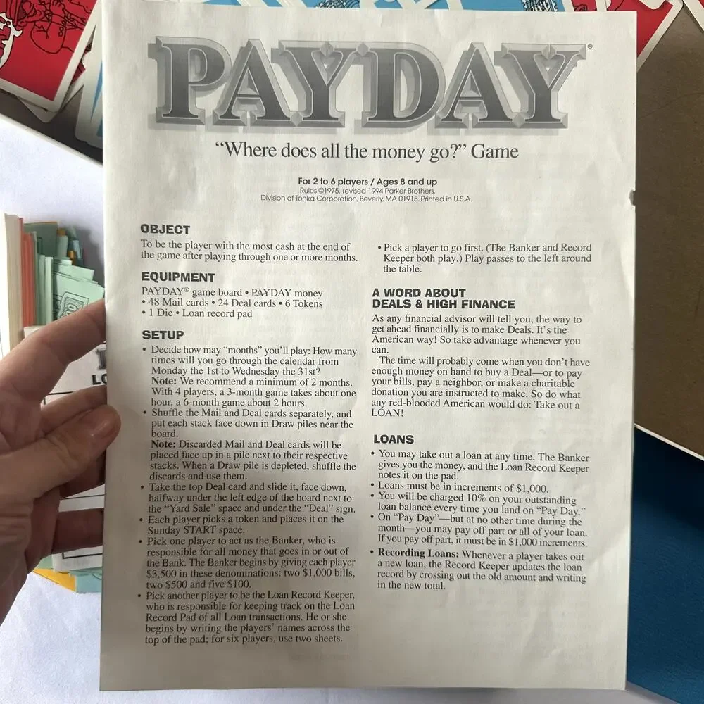 Vintage 1994 Payday Board Game